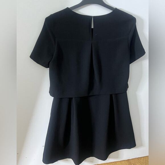 MADEWELL BLACK CREPE FOLIO SHORT SLEEVE MINI HIGH LOW DRESS SIZE 6‎ - Picture 3 of 8